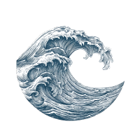 极简海浪线条艺术