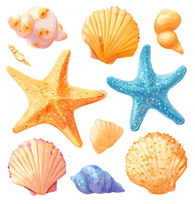 海洋贝壳贴纸素材