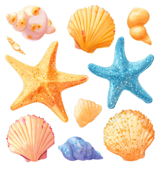 海洋贝壳贴纸素材