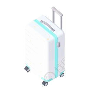 3D行李箱简约插画