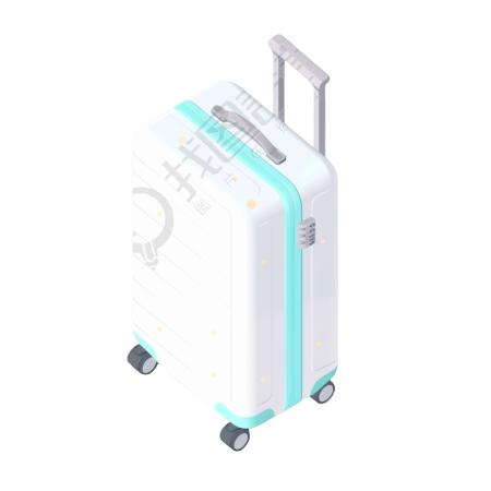 3D行李箱简约插画