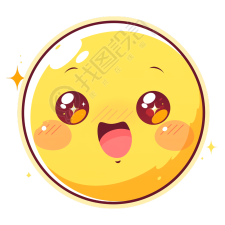 动漫风黄色笑脸PNG插图
