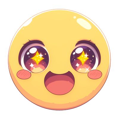 动漫风黄色笑脸PNG元素
