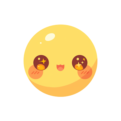 动漫风黄色笑脸PNG素材