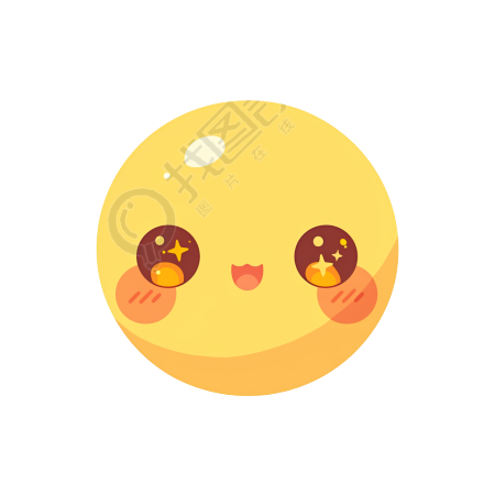 动漫风黄色笑脸PNG素材