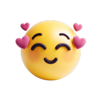 可爱心眼抱抱脸PNG