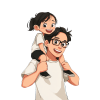 父女插画设计