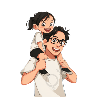 父女插画设计