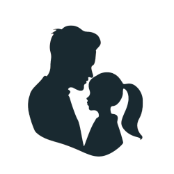 父亲节父女剪影插画