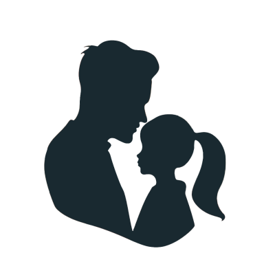 父亲节父女剪影插画