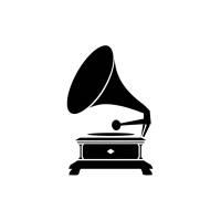 复古留声机剪影插图