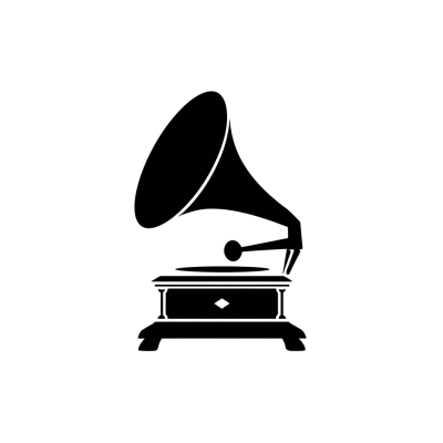 复古留声机剪影插图