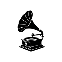 复古留声机剪影素材