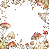 星星蘑菇边框素材