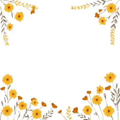 小黄花清新边框插图