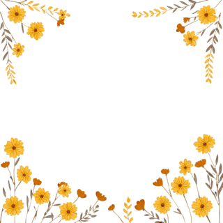 小黄花清新边框插图