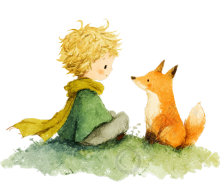 小王子与狐狸插画