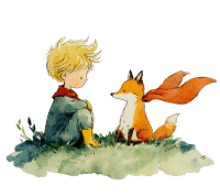 小王子和狐狸插画