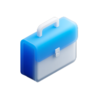 蓝色白色公文包3D图标