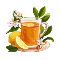 蜂蜜茶卡通插画