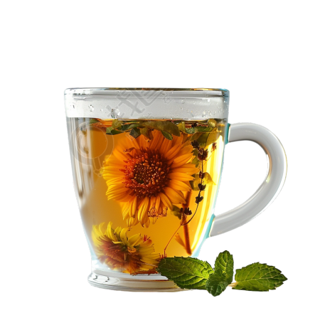 菊花茶透明背景插图