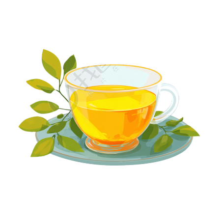 蜂蜜茶卡通插图