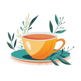 简约设计茶杯插画