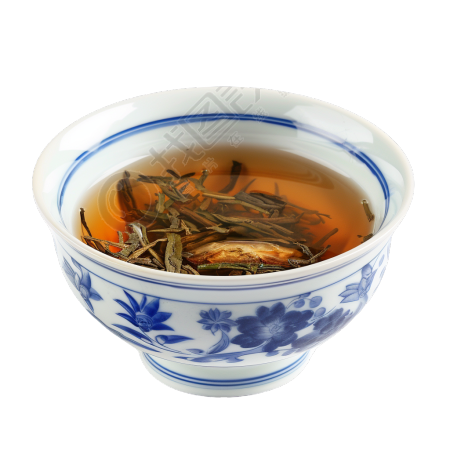 青花瓷碗凉茶素材