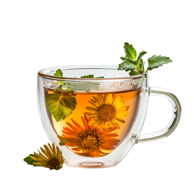 菊花茶透明背景插画