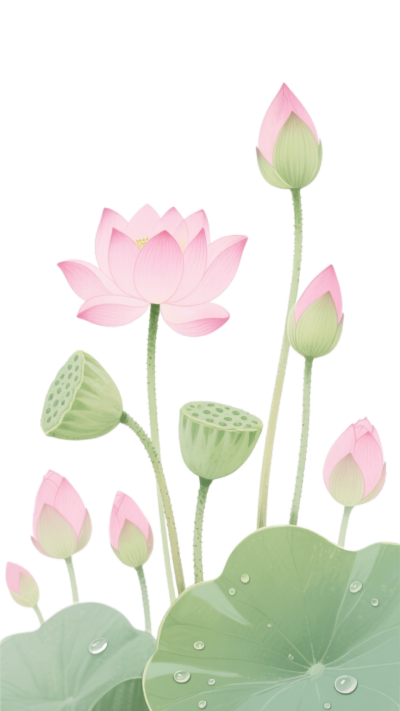 荷花花苞唯美素材
