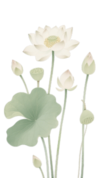 清新荷花插画PNG素材