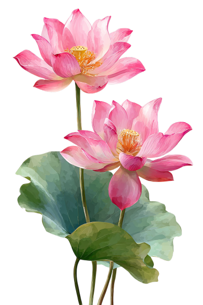 粉色荷花插画