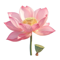 粉色莲花矢量图