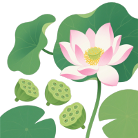 绿色莲蓬卡通风格图片