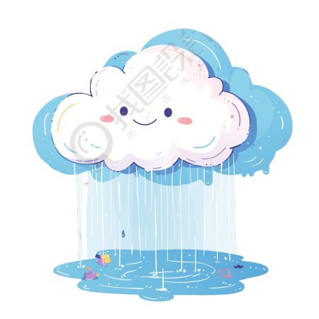 暴雨卡通元素