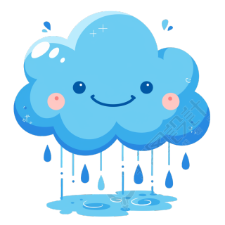 简洁雨云插画