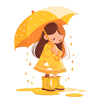 可爱雨天插画