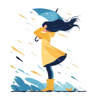 黄色雨靴少女