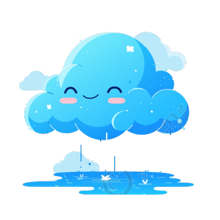 清新蓝灰雨云