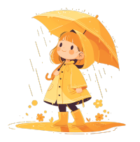 可爱雨衣女孩元素