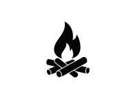 简约风格篝火剪影素材
