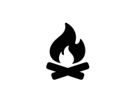 简约风格篝火剪影