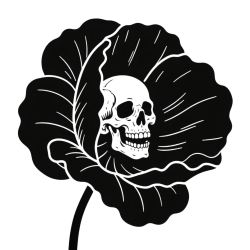 罂粟花骷髅头素材