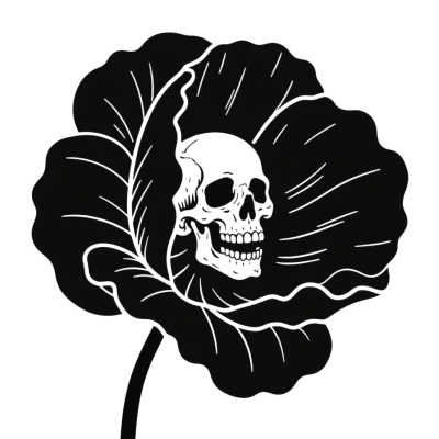 罂粟花骷髅头素材