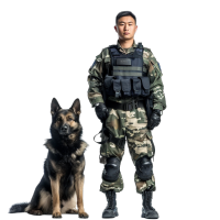 警员与德国牧羊犬PNG素材
