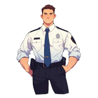 中国警察标志保安插画