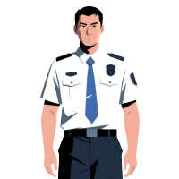 中国警察胸标保安插画
