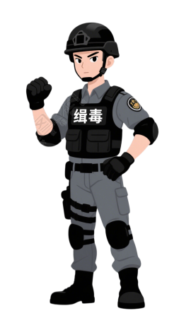 禁毒警察元素