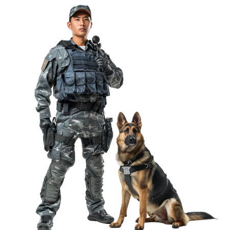 禁毒警察和警犬元素