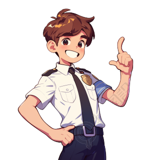 年轻警察插画设计